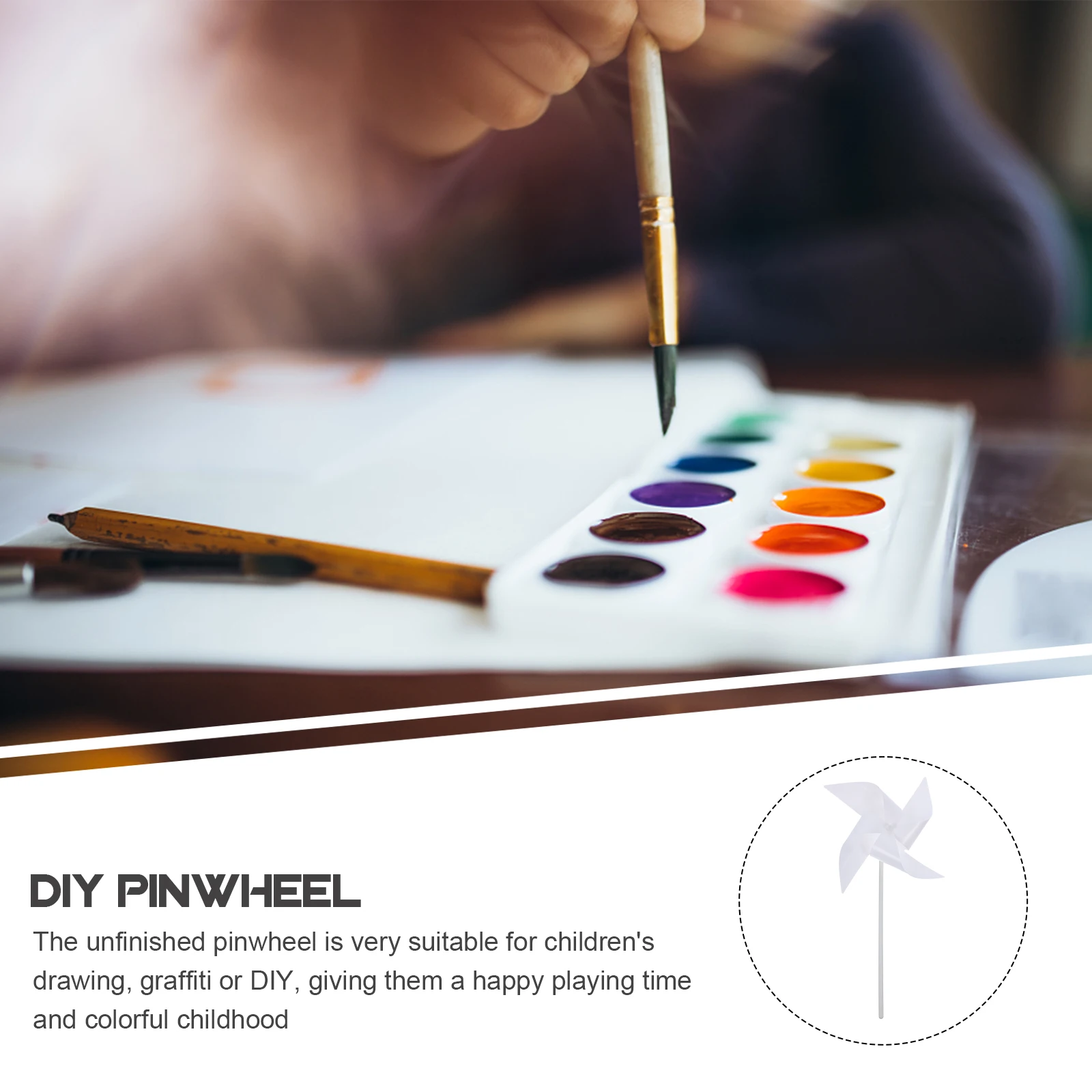 

24 Pcs Plastic Pinwheel Unpainted Blank Pinwheels Toy Decorations Unfinished Bulk Craft Diy Child