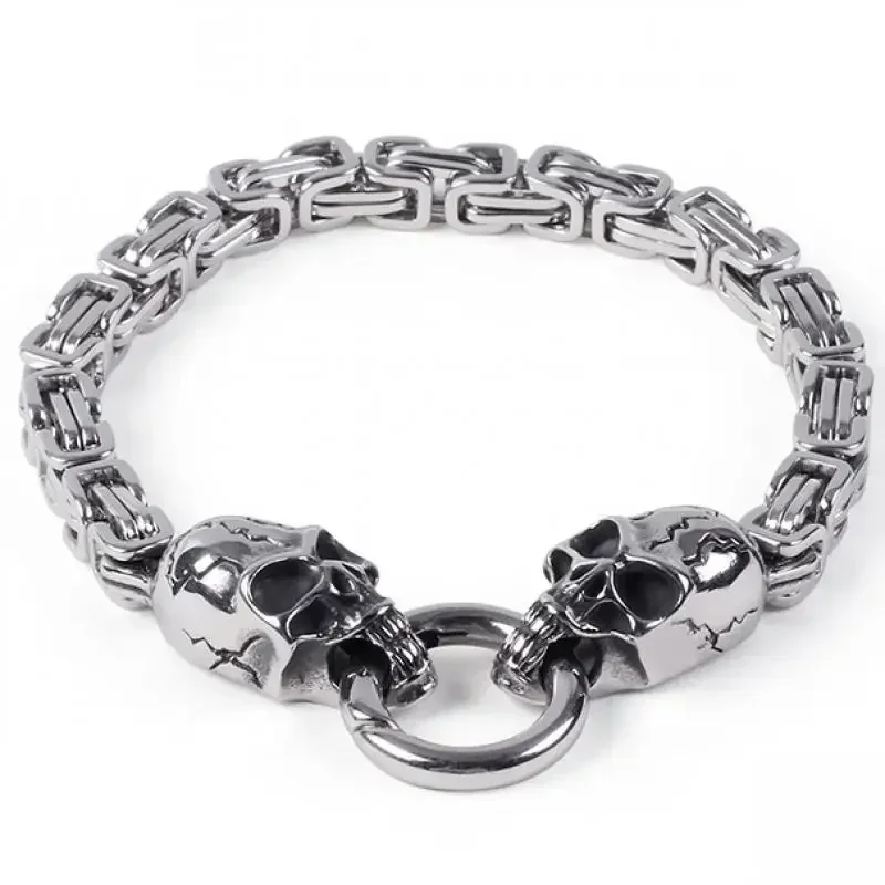 Totenkopf-Perlenarmband für Herren, Dominantes Retro-Punk-Trend-Armband, Gotischer Hip-Hop-Rock-Motorrad-Schmuck, Geschenk