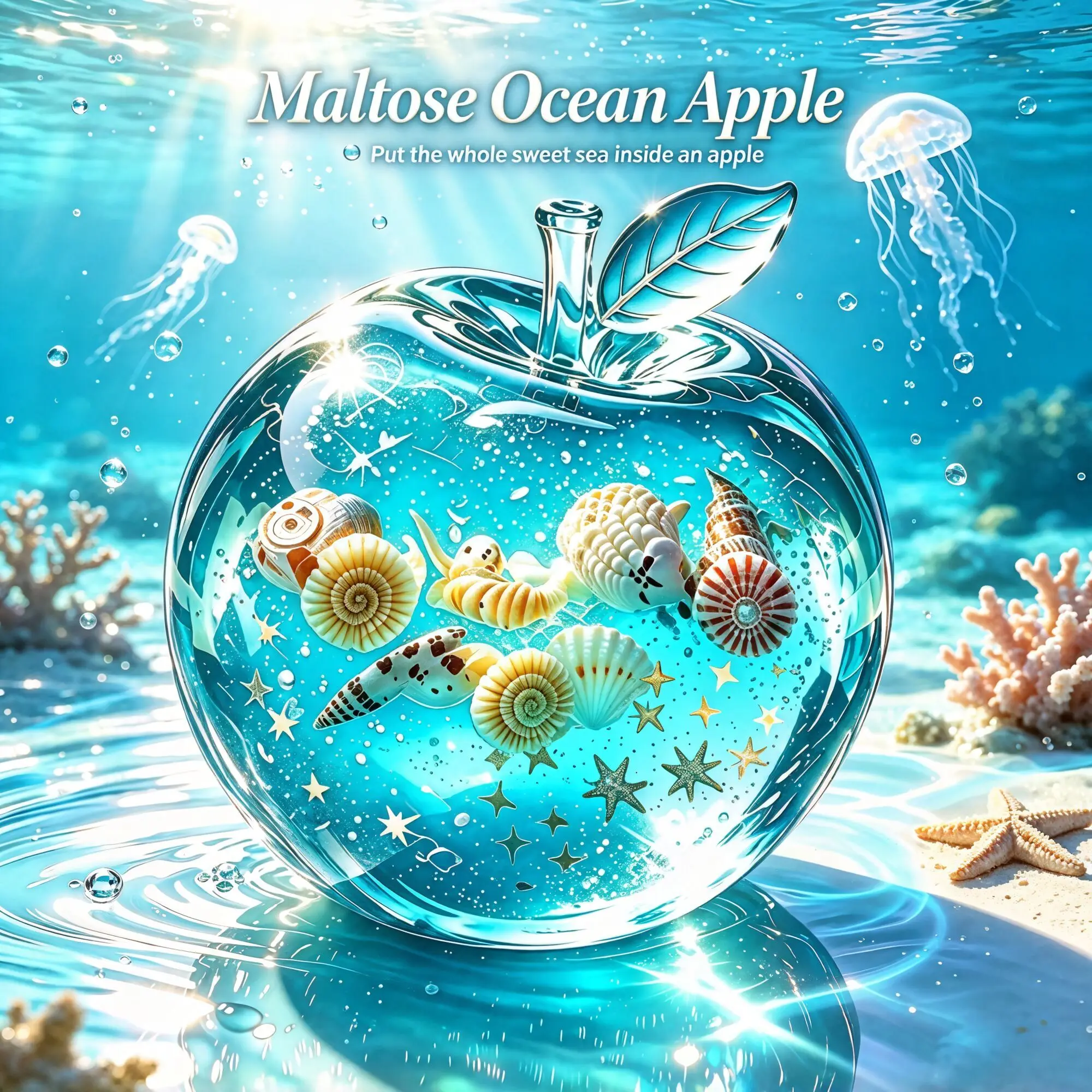 Squishy Fruit Apple Fidget Toy Ocean Shells Squeeze Stress Relief Hand Toy Anti-Anxiety Stretchy Slow Rising Toy Creative Gift