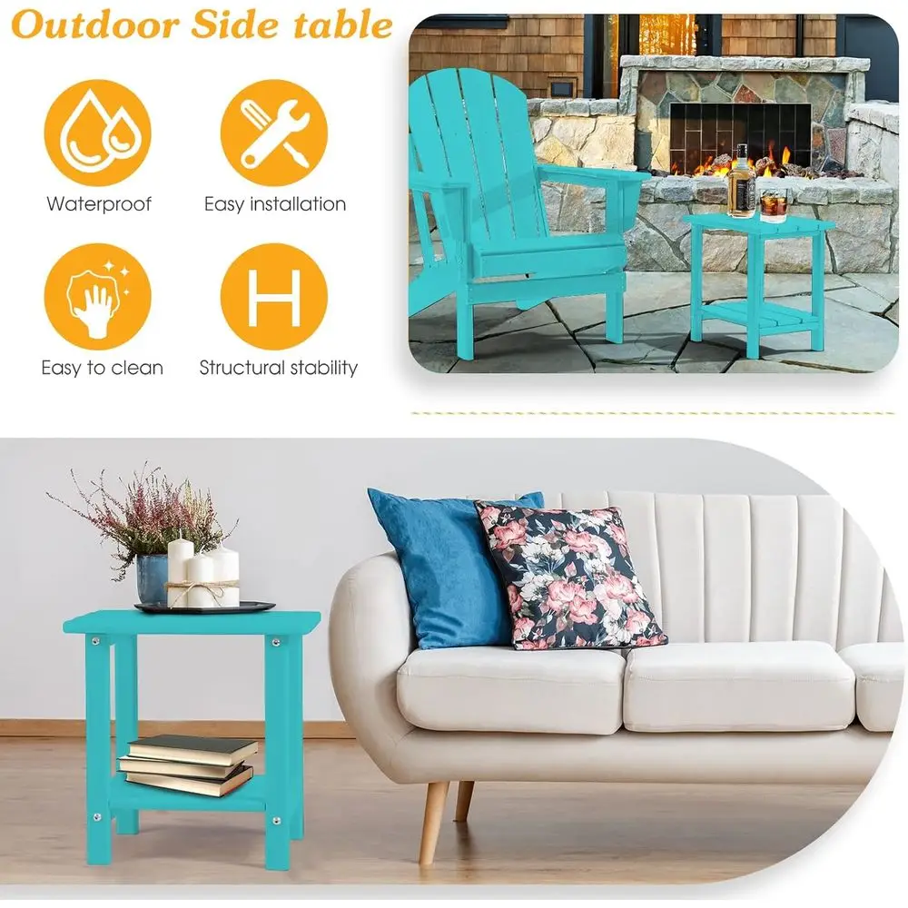 طاولة جانبية للفناء مقاومة للعوامل الجوية بطبقتين، 16.5 طاولة نهاية خارجية للشرفة ومنطقة حمام السباحة #5
