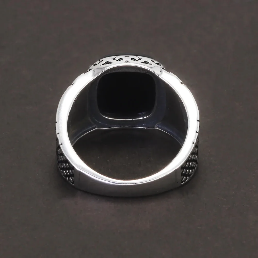 SAAD Sterling Silver Onyx Ring 約19mm S4021c6c65cda48838abcf7d5e6156