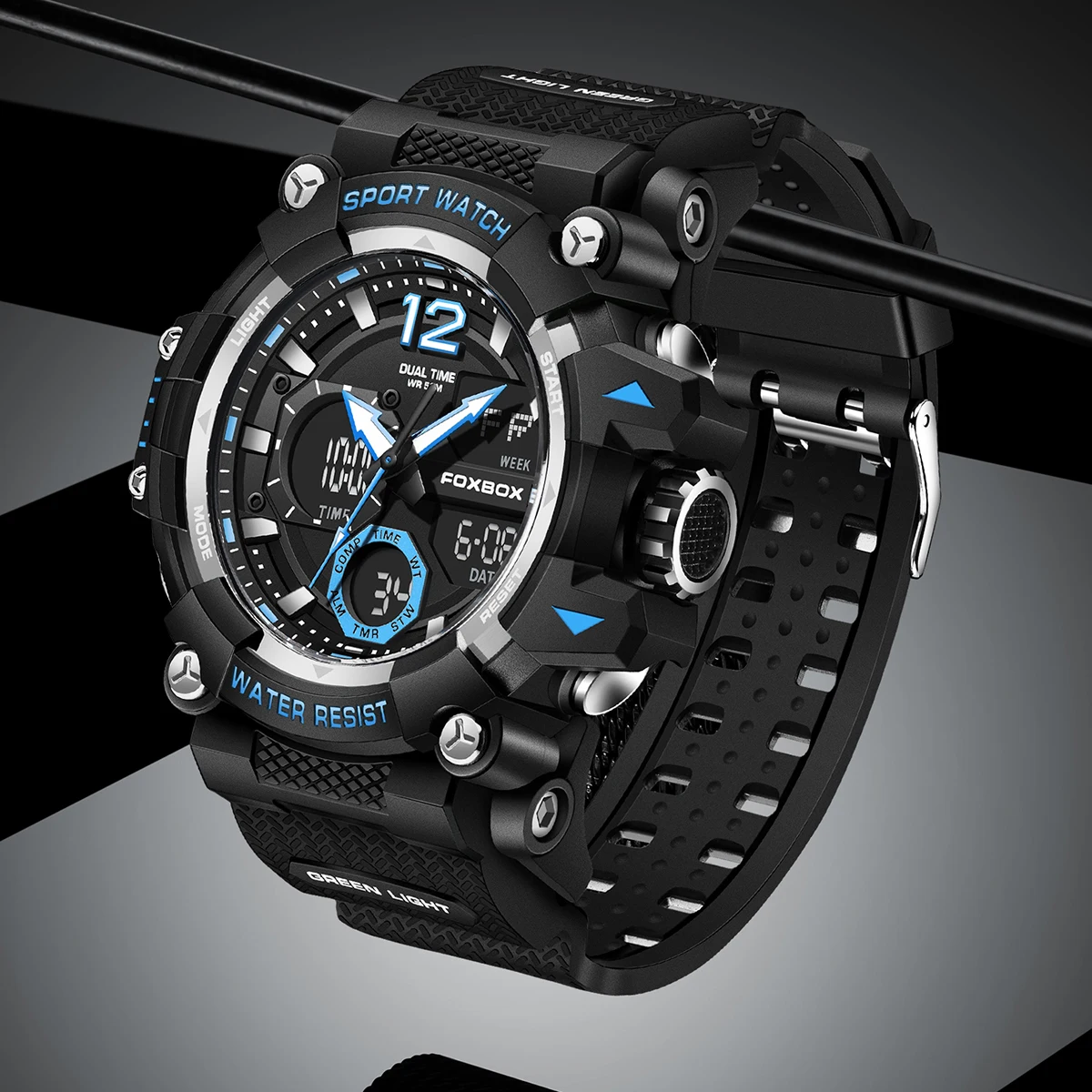 FOXBOX Luxus Mann Armbanduhr Wasserdicht Leucht Edelstahl herren Uhren Sport Männer Uhr Quarz Datum Reloj Uhren