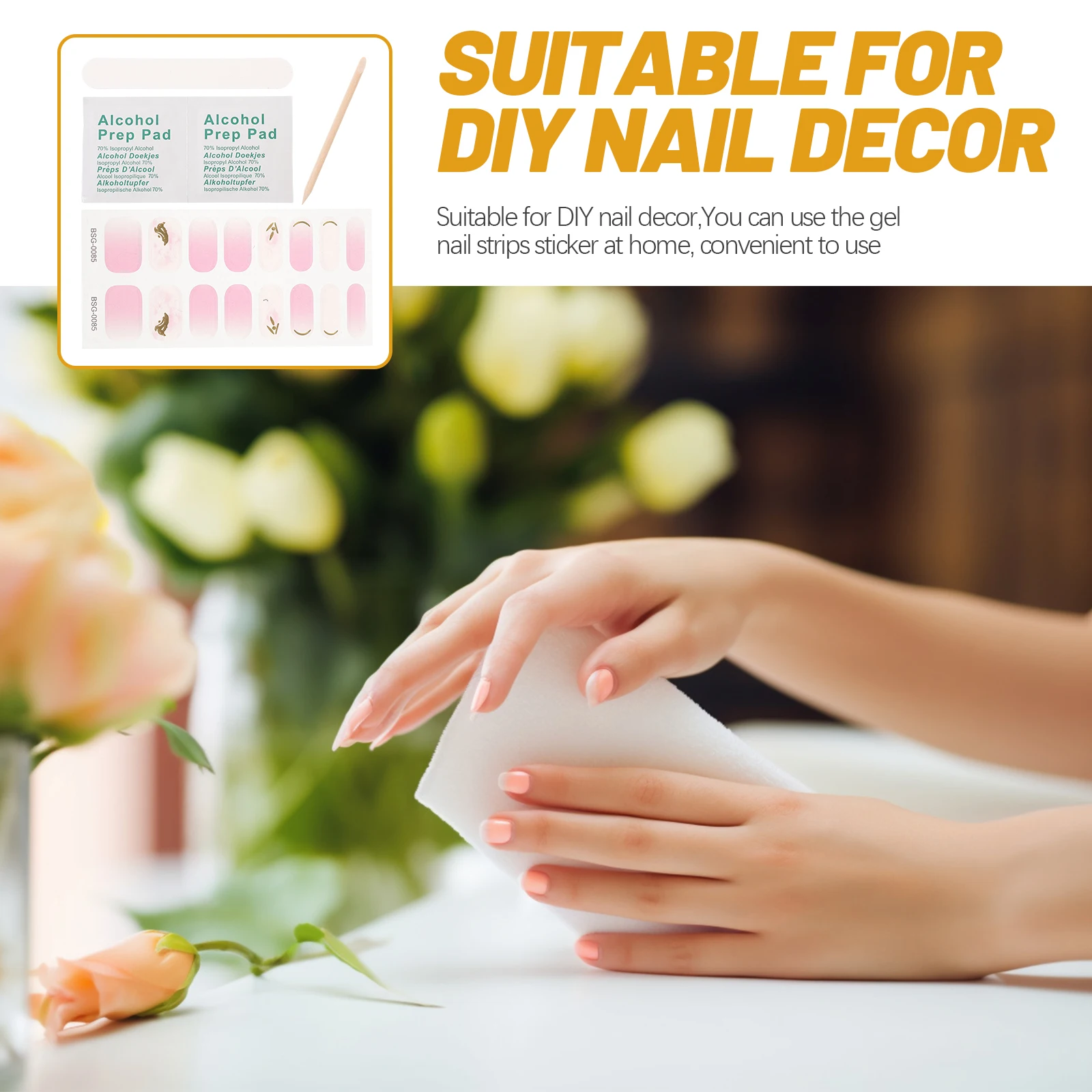 

Nail Stickers Semi Cured Gel Nails Strips & Decals Decor Pre for Diy Manicure Art