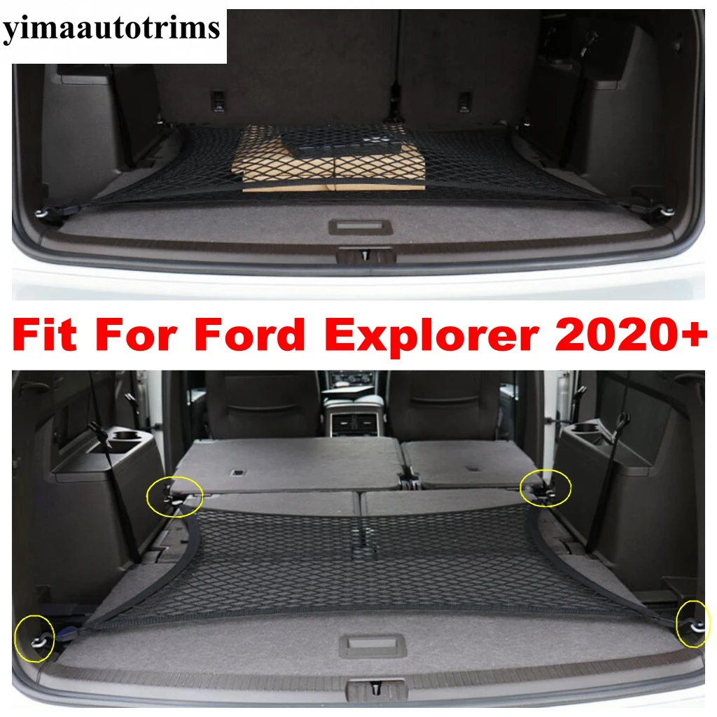 Car Trunk Net Luggage Storage Cargo Organizer Mesh Elastic Stretchable Mesh Trim Accessories For Ford Explorer 2020 - 2023