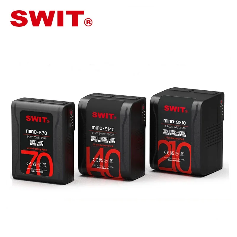 SWIT MINO-S70 MINO-S140 MINO-S210 Mini V Mount Battery USB-A USB-C D-Tap Fast Charging For Camera Camcorder Monitor