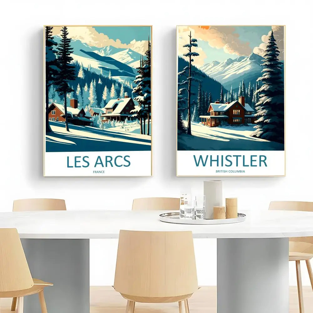 Beautiful Snow Mountain Scenery Art Poster Wall Art Print Poster Decorative Mural Home Decor Gift Unframed