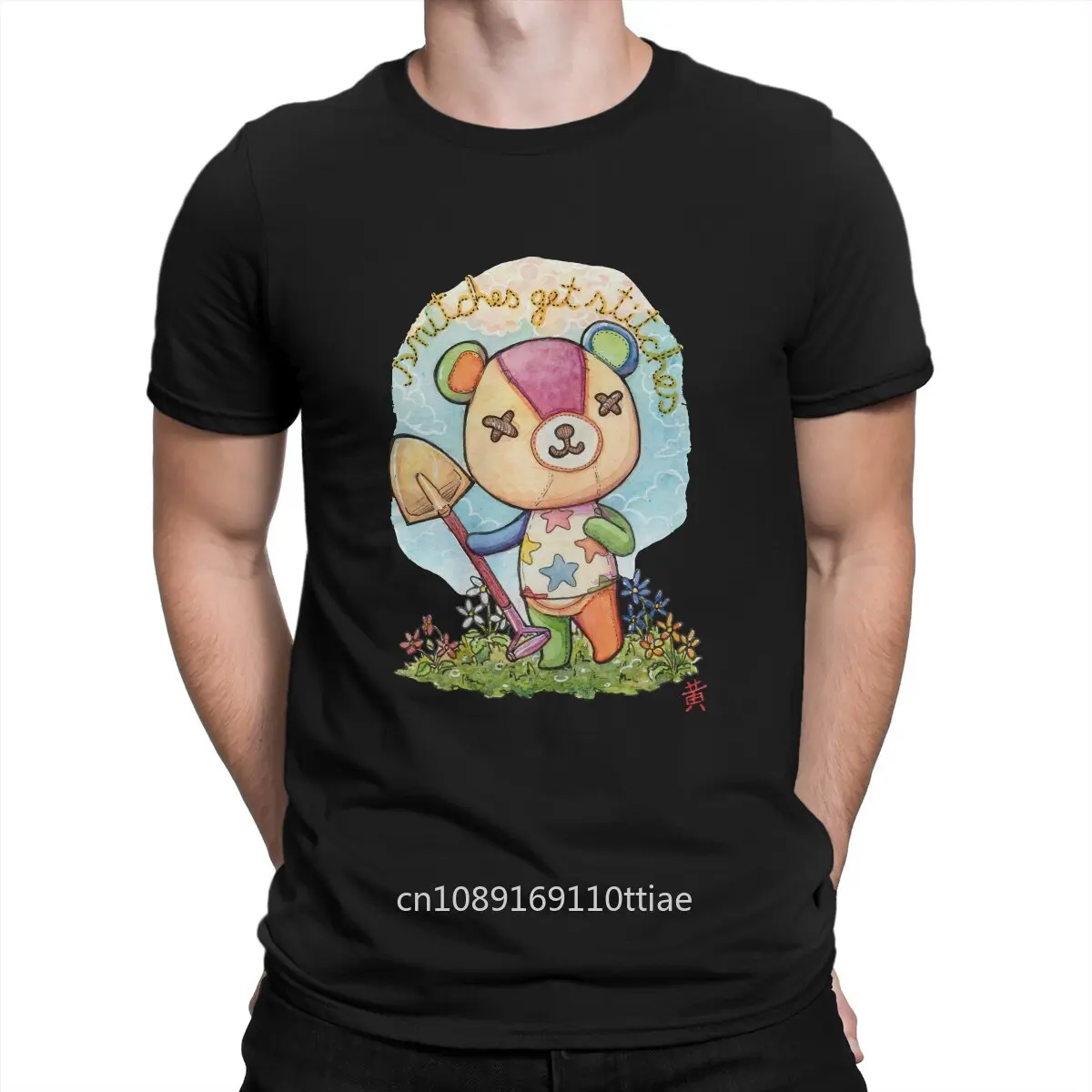 Men's T-Shirt Snitches Get Stitches Vintage  Cotton Tees Short Sleeve Animal Funny Crossing Game T Shirts  Clothing 6XL