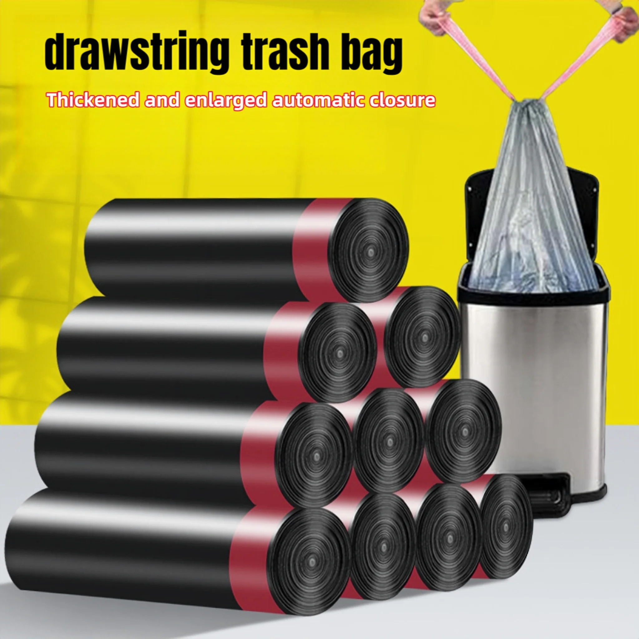 300/200/100 PCS Portable Disposable Household Garbage Bags, 45 * 45 cm Lifting Automatic Closure, Extra Thick, Kitchen Accessori