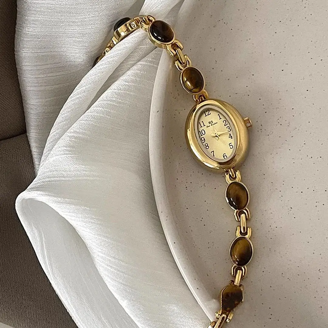 

Роскошные винтажные женские часы из натурального нефрита с несколькими сокровищами, браслет, наручные часы, водонепроницаемые часы для женщин, подарки 2025