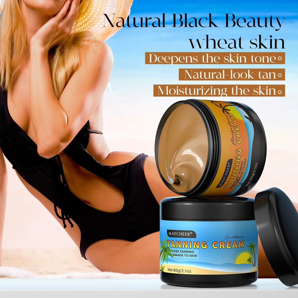 

60g Tanning Cream Face Body Long Lasting Bronzer Skin Tanner Suntan Protect Radiation Nourishing Natural Self-Tanning Lotion