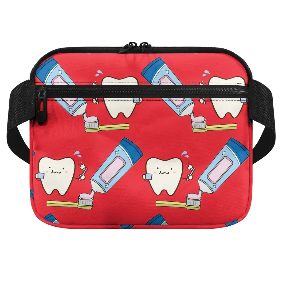 Mulheres e homens Dentes Dentários Design Casual Bolsa de Cintura para Senhoras, Organizador de Enfermagem, Bolso Compartimento Multi, Sacos de Cinto, Presente, Bonito