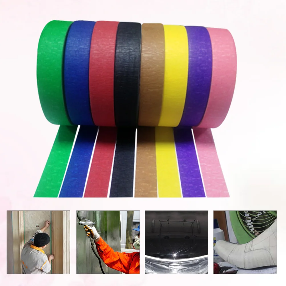 6 PCS Outdoor Use Tape Strong Sticky Wrinkle Paper Hand Torn No Residue Adhesive Indoor