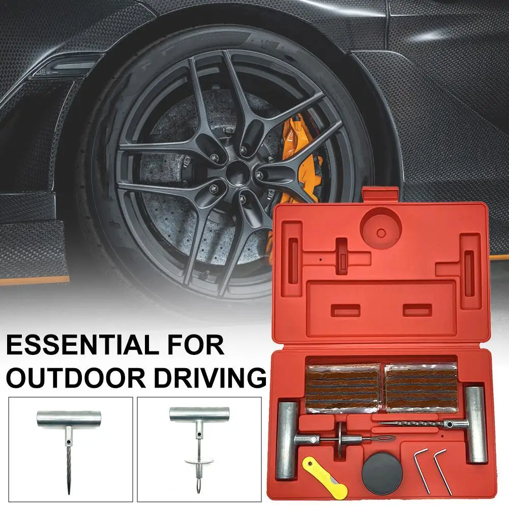

NEW Car Tire Repair Kit Flat Tire Kit 37Piece Portable Gear Puller Removal Accessories For Auto Truck Bike Mower Lawn Bicycles
