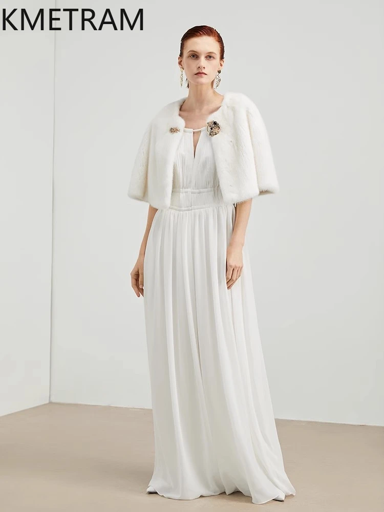 100% natuurlijke nertsenbont jas vrouw luxe korte echte bont sjaal jas 2025 hoge kwaliteit winterjassen dameskleding personali