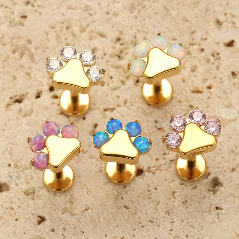 ZOOR G23 التيتانيوم القط مخلب Labret ثقب الشفاه مسمار الزنمة القرط الأذن مربط تشيكوسلوفاكيا الغضروف اللولب ميدوسا مونرو F136 مجوهرات للجسم #1