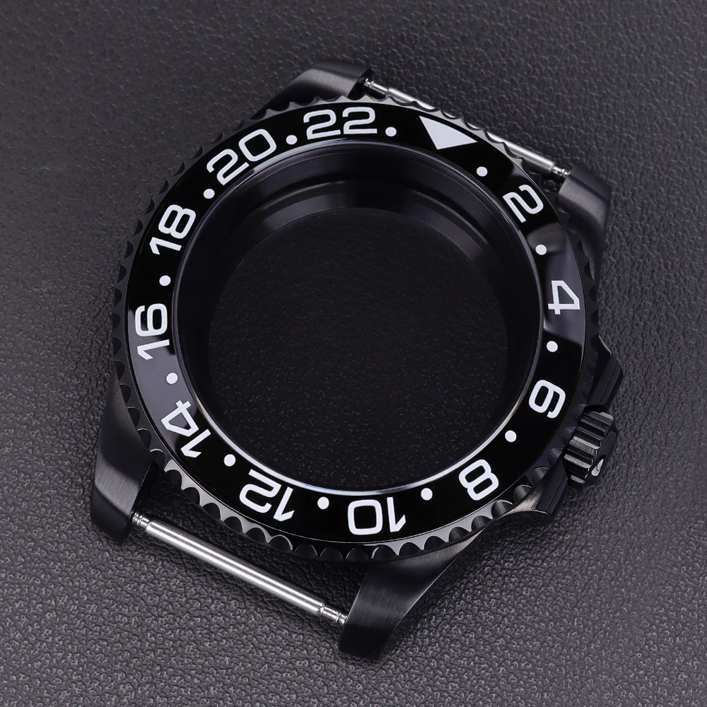 40 مللي متر أسود NH35 ساعة مع كريستال الياقوت 120 انقر ل SUB GMT NH35 NH36 NH34 NH38 8215 Eta2824 حركة 200 متر مقاوم للماء #2