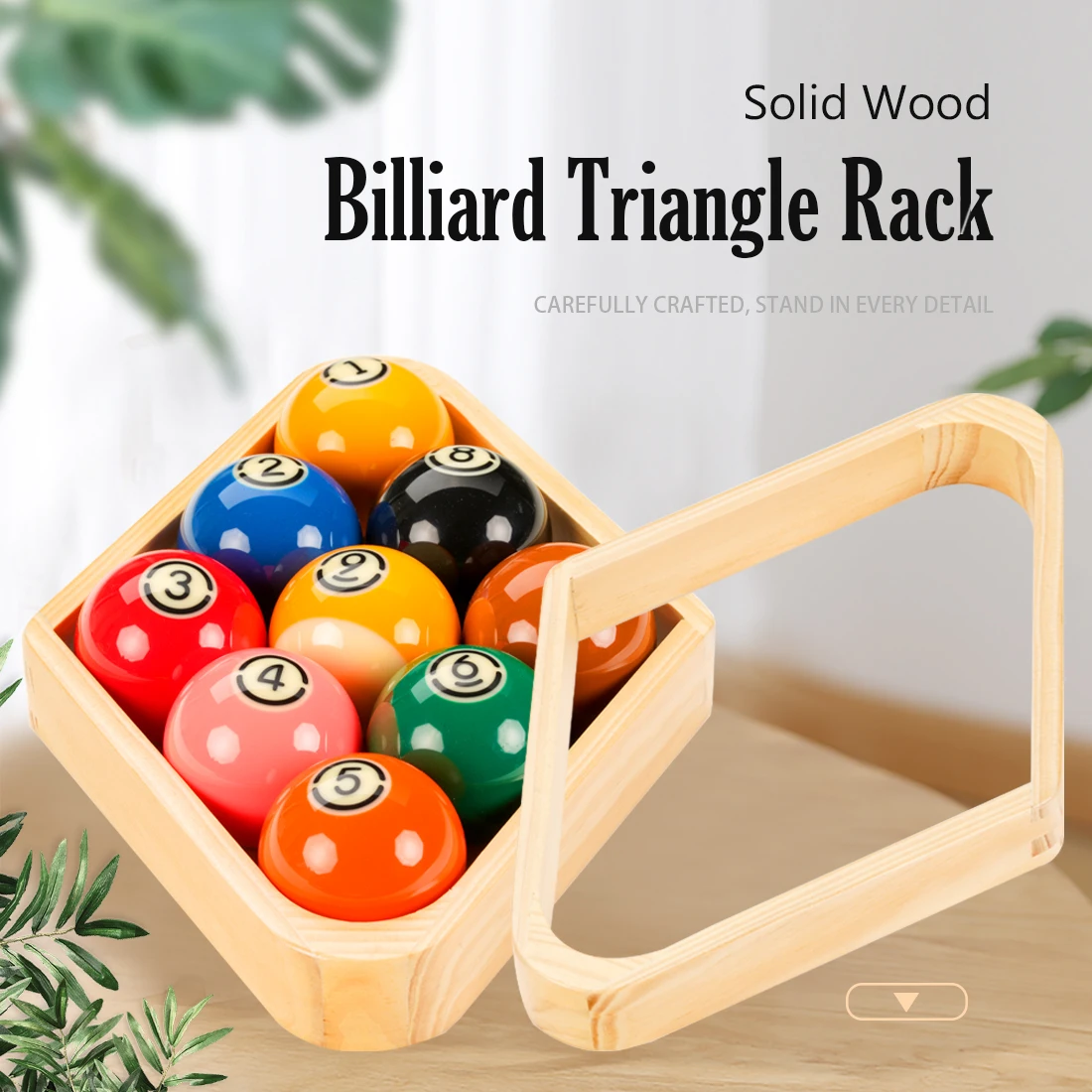 Wooden Billiard Ball Rack Billiard 8-Ball Triple-Cornered Rack 9-Ball Diamond Billiard Rack for Billiard Pool Table Accessories