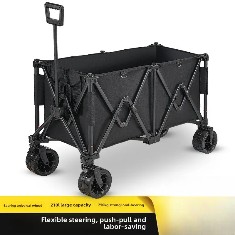 

Camping Cart Outdoor Stall Portable Folding Table Hand Cart Picnic Camp Cart