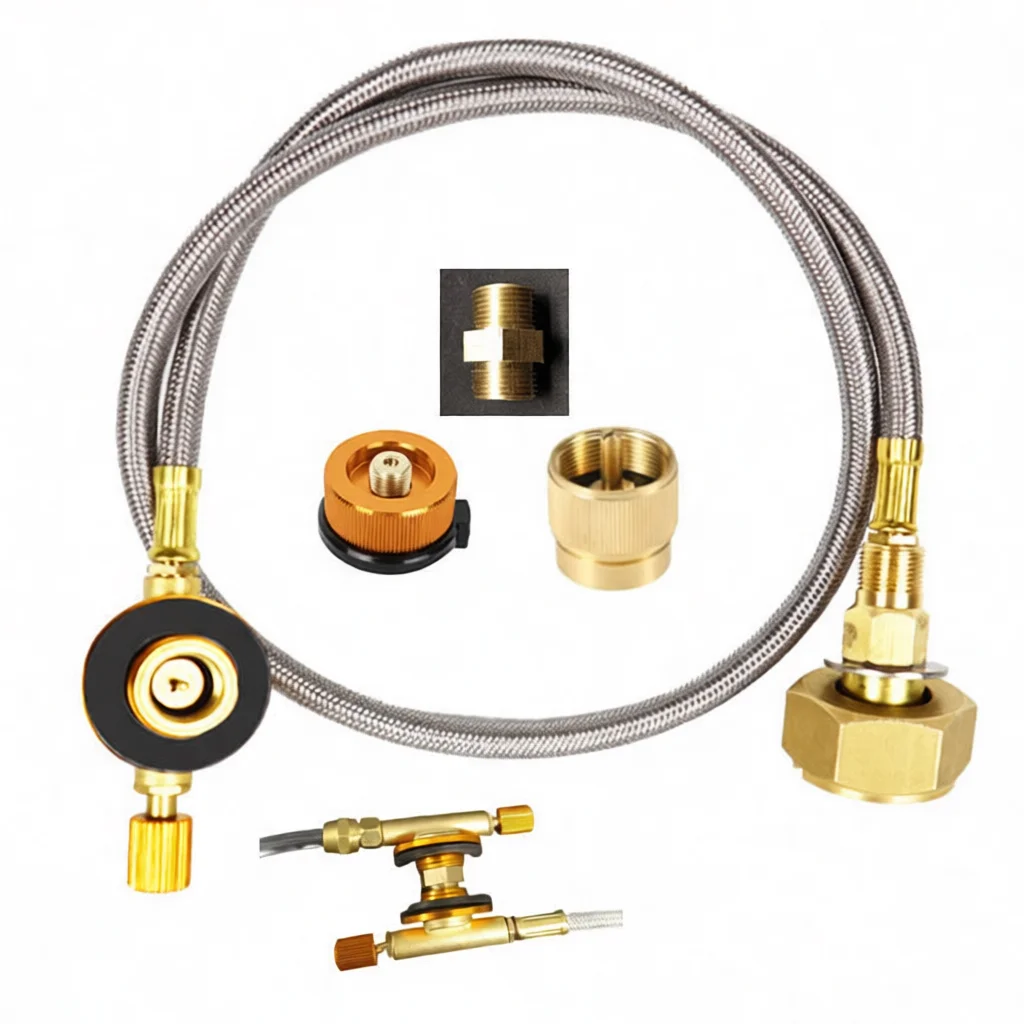 Gas Tank Conversion Adapter European Standard Connector Portable Stove Stove Accessory Outdoor Camping Fitting Tool Kit