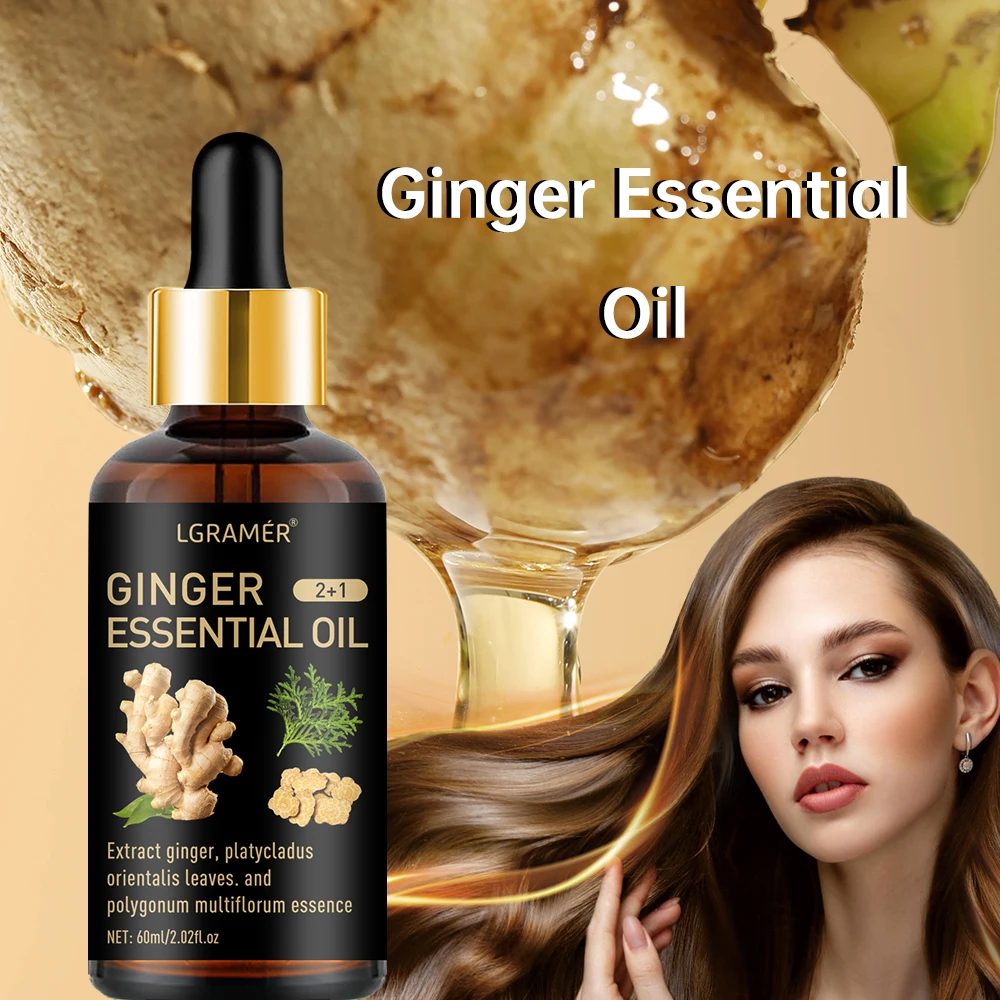 Natural Ginger Plant Hair Growth Oil Preventing Hair Dryness Split Moisturizing Gentle Nourishing Glossy Organics Hair Care Oil