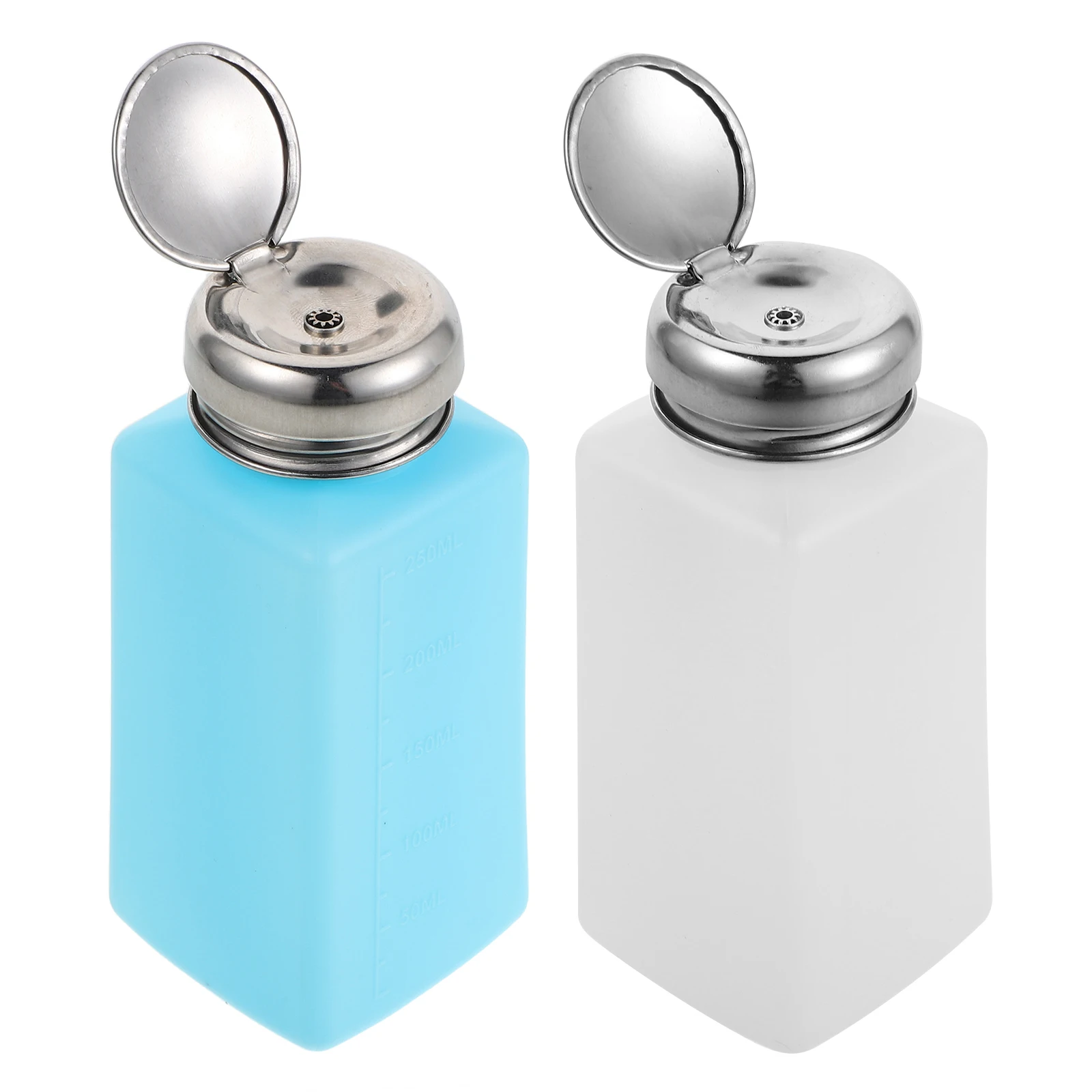 

2pcs Press Down Alcohol Bottle Anti Static Refillable Solvent Dispenser Pump For Makeup Skincare Lab Use Lightweight Empty