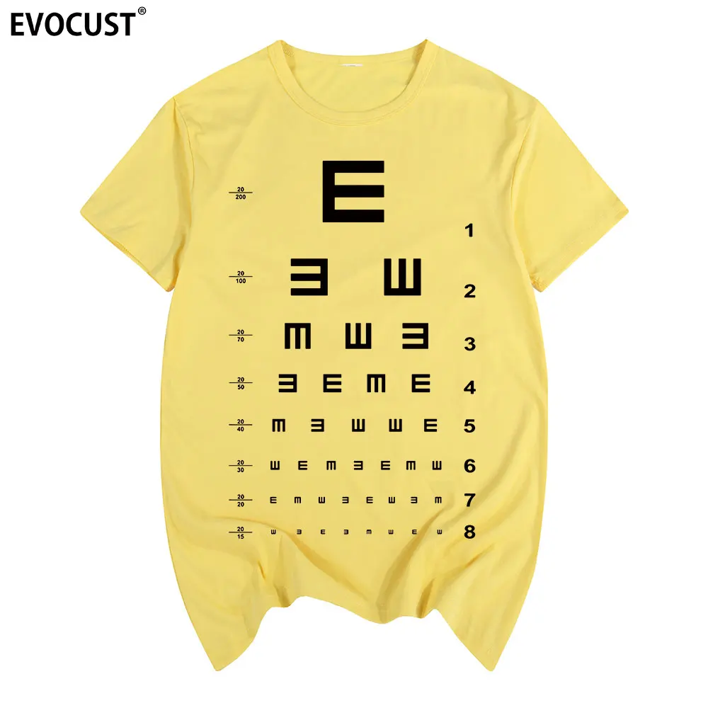 Eye Vision Chart Funny Optometrist Optometry Glasses T-shirt Cotton Men T shirt New TEE TSHIRT Womens unisex Fashion