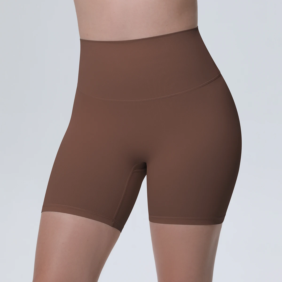 1 Stück Damen Sport-Kurze Yoga-Leggings Einfarbige Hochtaillierte Fitness-Shorts Schnelltrocknende Radfahr-Workout Nahtlose Shorts – Detail 6