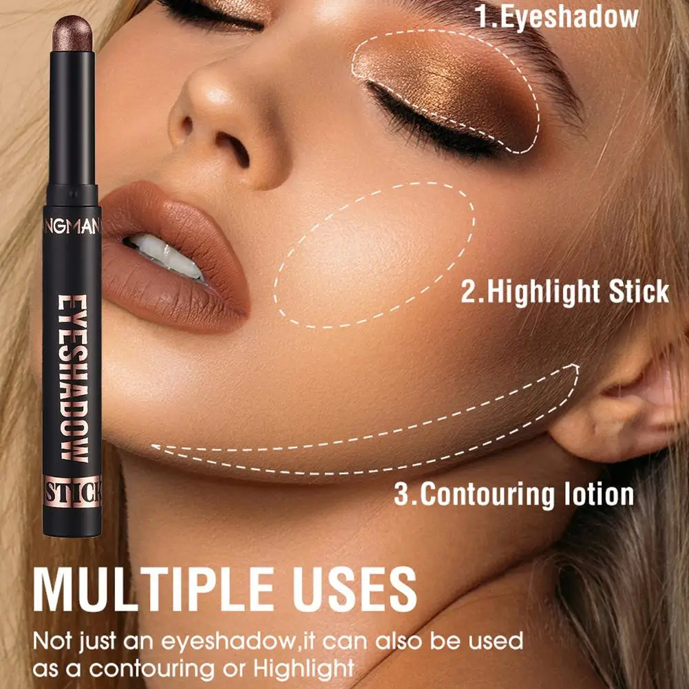 7 cores ouro azul sombra lápis perolado fosco vara rosto destaque cor à prova dwaterproof água sombra glitter longa duração i1z4