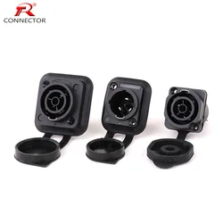 Black Waterproof PowerCON True Connector Female Jack, NAC3FX-W Power Female Socket IP65 Waterproof PowerCon Chassis Connectors