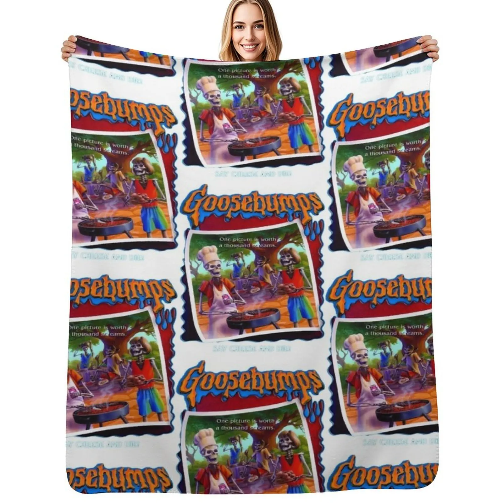 

Goosebumps Say Cheese Throw Blanket Lightweight Cozy Blanket for Bed Sofa