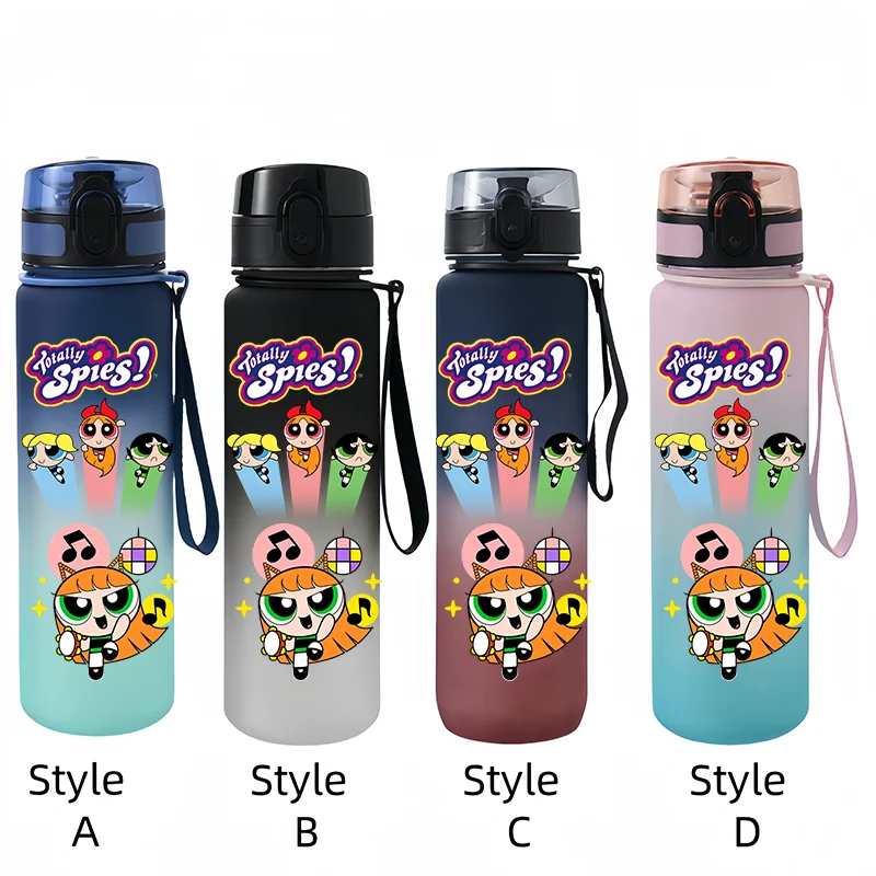 جديد 650 مللي كوب ماء رياضي رائع للغاية للفتيات من Powerpuff بسعة كبيرة كوب أنيمي محمول هدية العيد #6