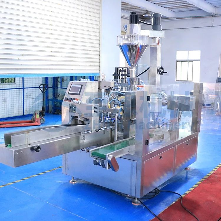 Fully Automatic Multi-function Drink Powder Doypack Packing Machine Zipper Bag Orange Juice Powder Rotary Packing Machine