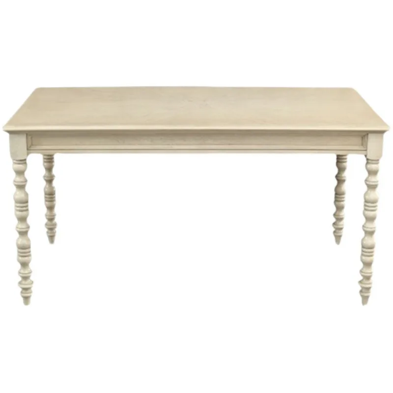 

American pure solid wood dining table and chairs simple cream style one table four chairs combination rectangular