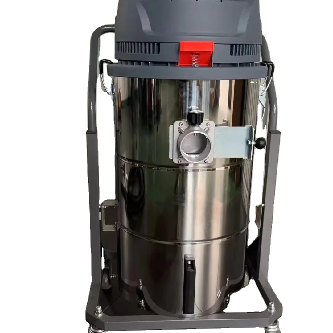 

220V Industrial Single-Phase Vacuum Cleaner Hot Sale 80L Wet Dry Capacity 3 Motors Manual Cleaning Electric Fuel