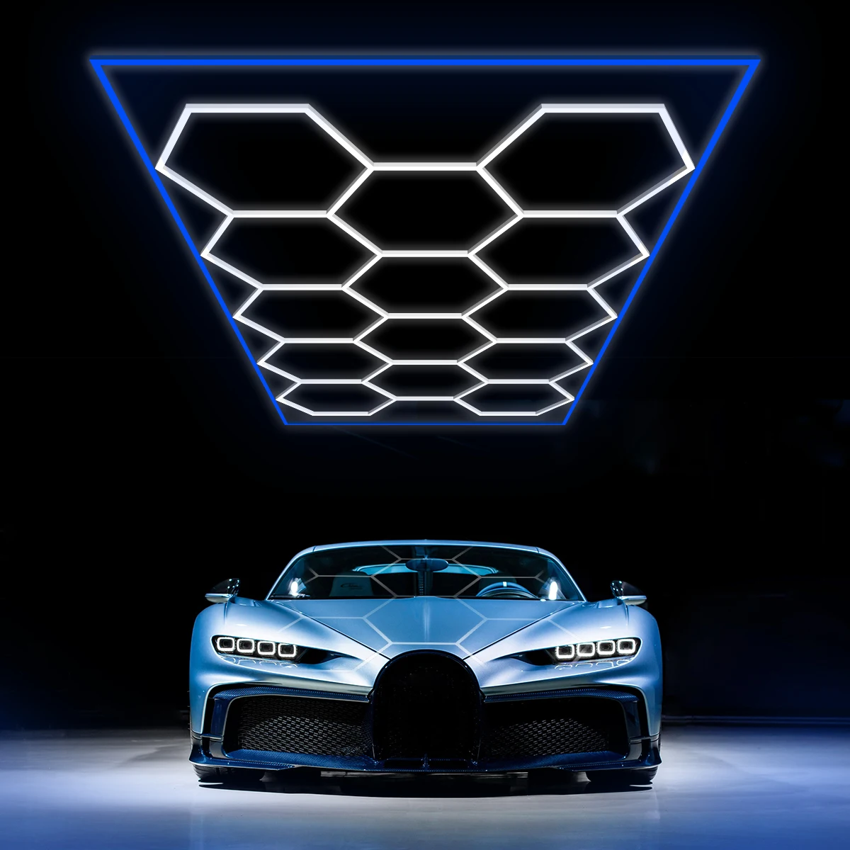 Imagem -06 - Quadro Personalizado Rgb Colorido Led Hexagonal Garagem Luz de Teto Auto Carro Mostrar Sala Carro Detalhando Carro Estúdio Cabeleireiros Lojas