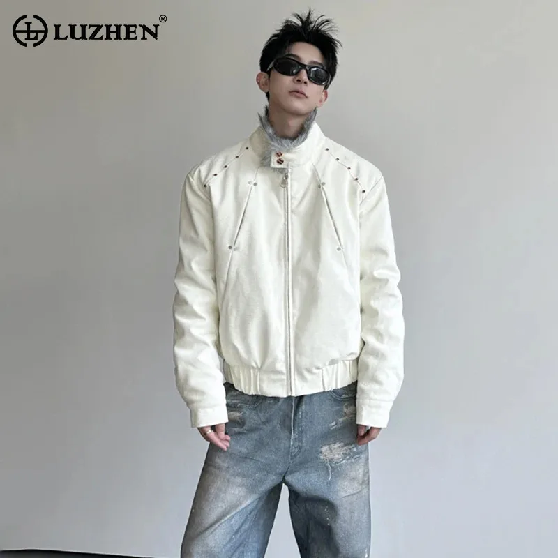 

LUZHEN 2025 Winter New High Quality Faux Fur Liner Thickened Warm Parka Jacket Men's Stylish Handsome Casual Padded Coat JY5428
