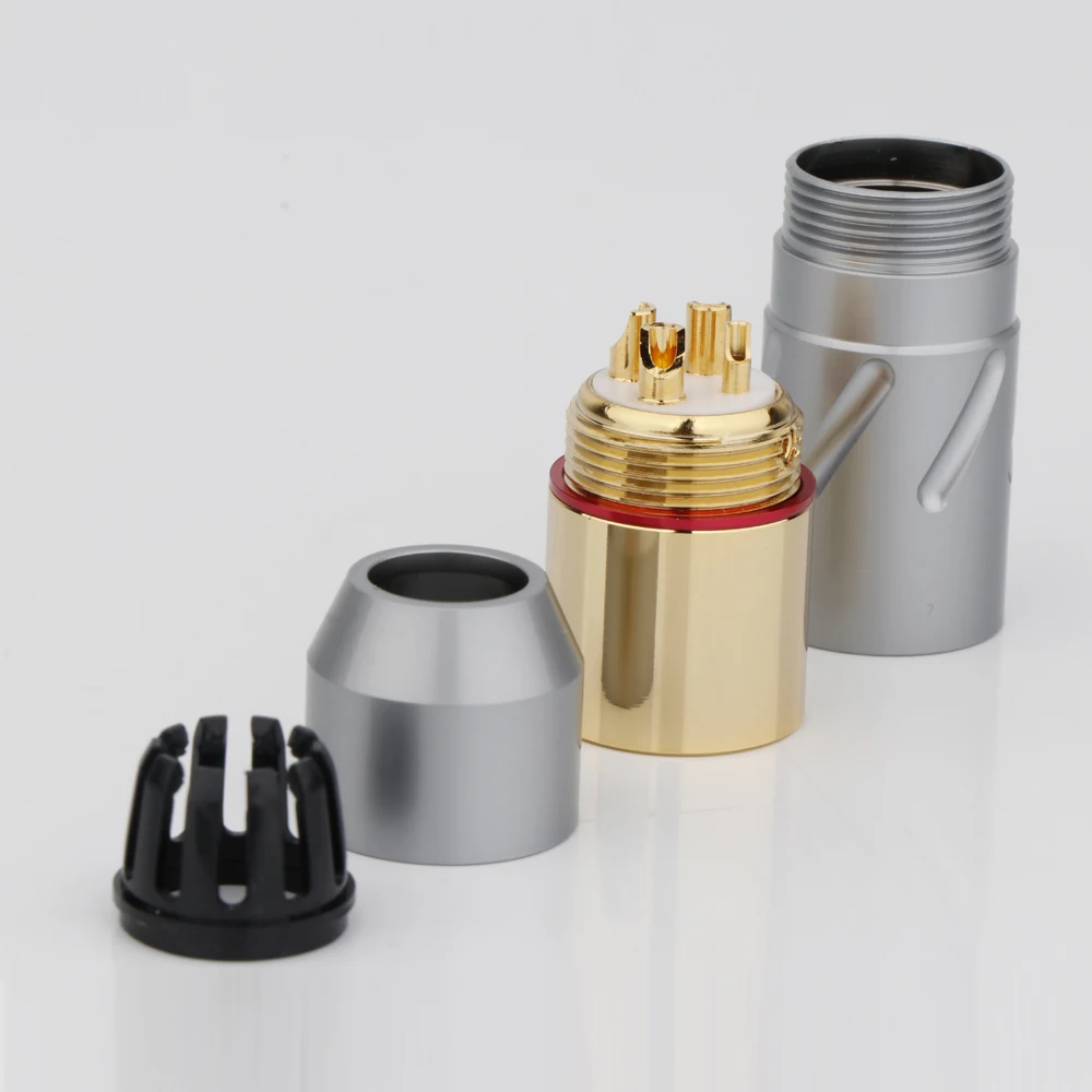 Monosaudio 99.998% pure copper XLR Connector Plug 24K 5U Gold plated Audio Cable Balance 3Pin Hifi Audio MIC Balance Connector