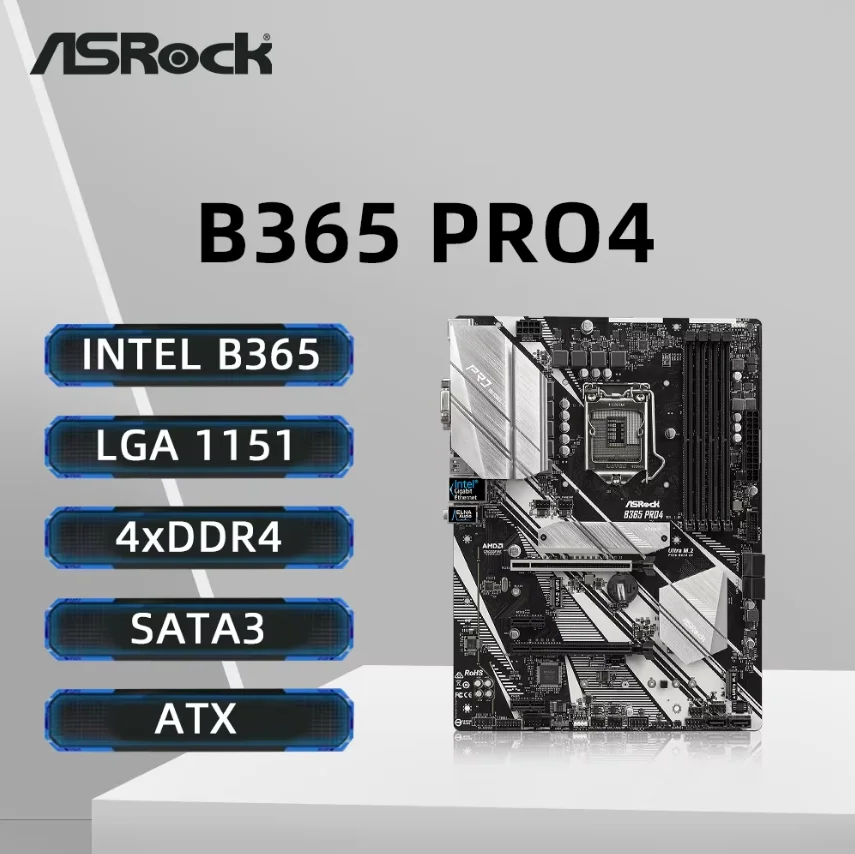 ASRock B365-moederbord LGA 1151 Intel B365 DDR4 2666 Ondersteunt Intel Core-processors van de 9e en 8e generatie PCIe 3.0 USB 3.1 ATX