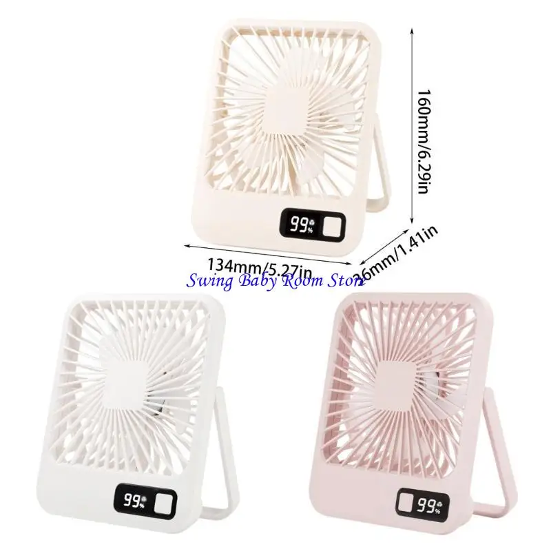 K1AD USB Desk Fan 1500mah قابلة لإعادة شحنها 5 سرعات مروحة التخييم مع مروحة محمولة عرض رقمي للتخييم