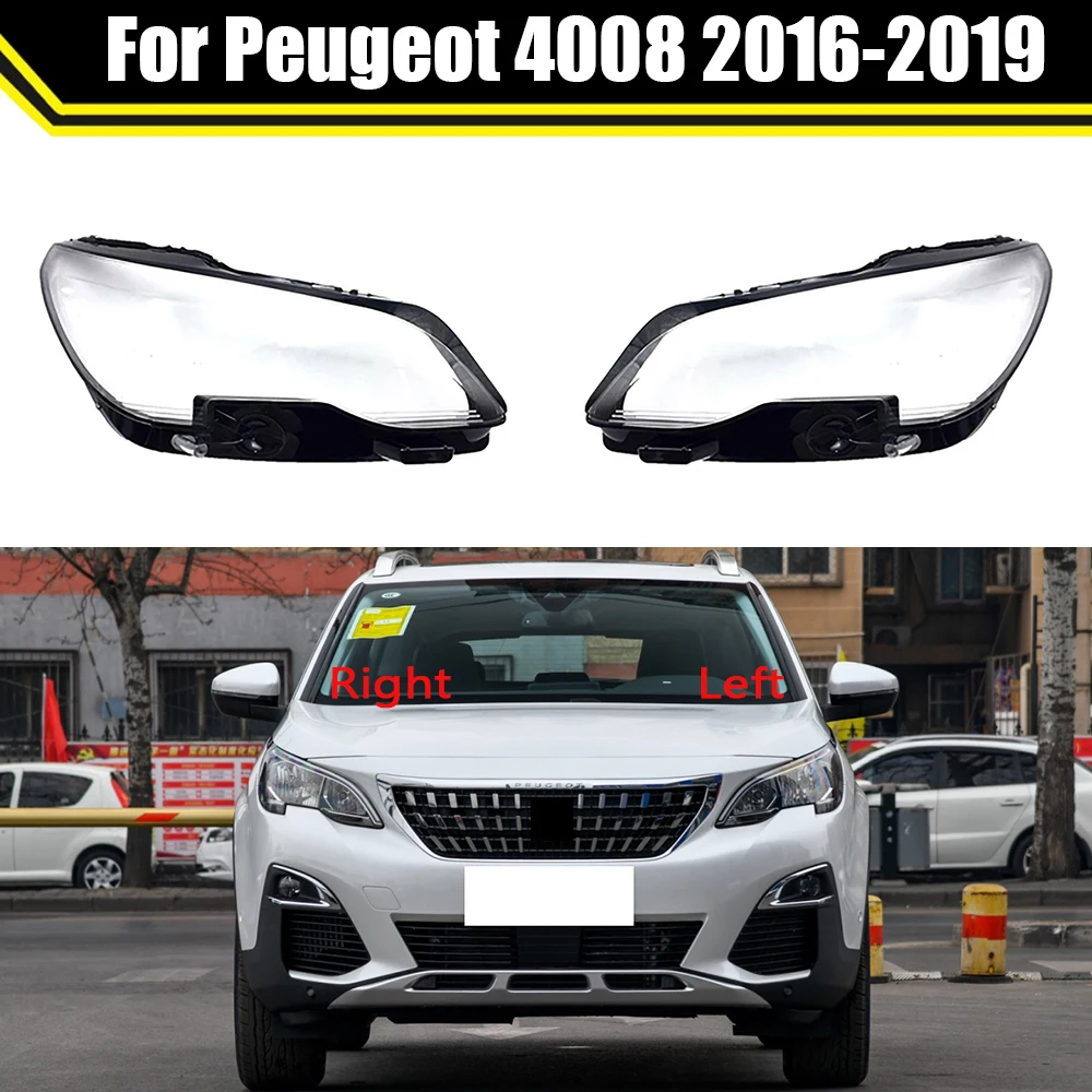 For Peugeot 4008 2016~2019 Headlight Cover Headlamp Shell Imported Transparent Shade Mask Lampshade Lens Plexiglass