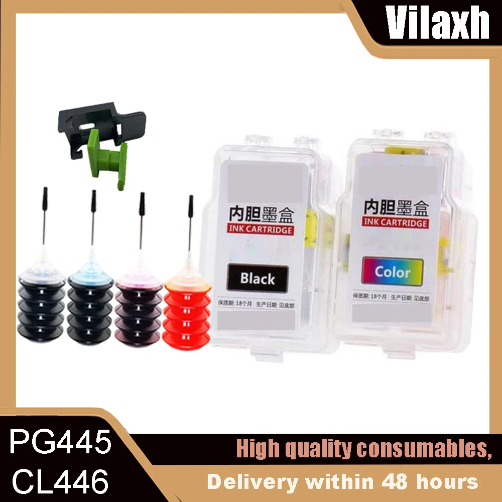 

without chip Smart cartridge Refill kit for Canon PG 445 CL 446 For Canon PixmaMX494 MG2440 MG2540 MG2940 IP2840 MG2545 TS3140