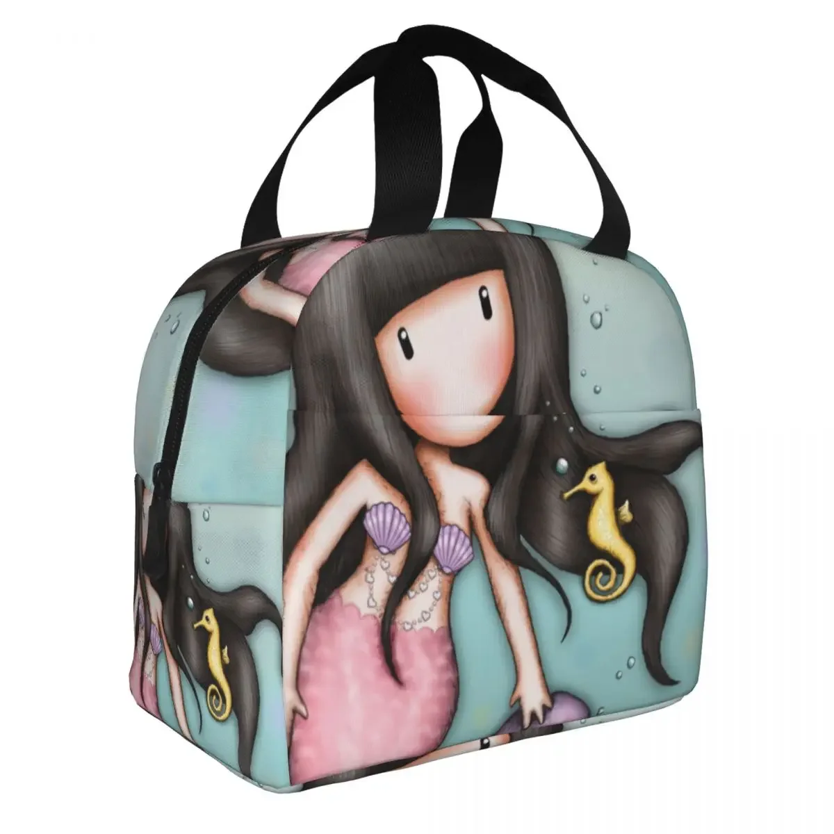 Bolsa de almuerzo personalizada con dibujos animados Santoro Gorjuss para mujer, fiambreras con aislamiento térmico para niños, bolsa de