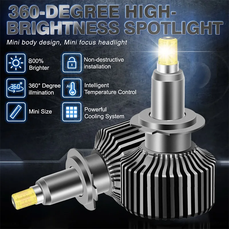 

H7 H4 9012 LED Headlights 2200W 8000000LM 9003 HB3 H8 H9 H11 9005 HB3 9006 HB4 H1 LED Canbus 9012 HIR2 360 Car Light