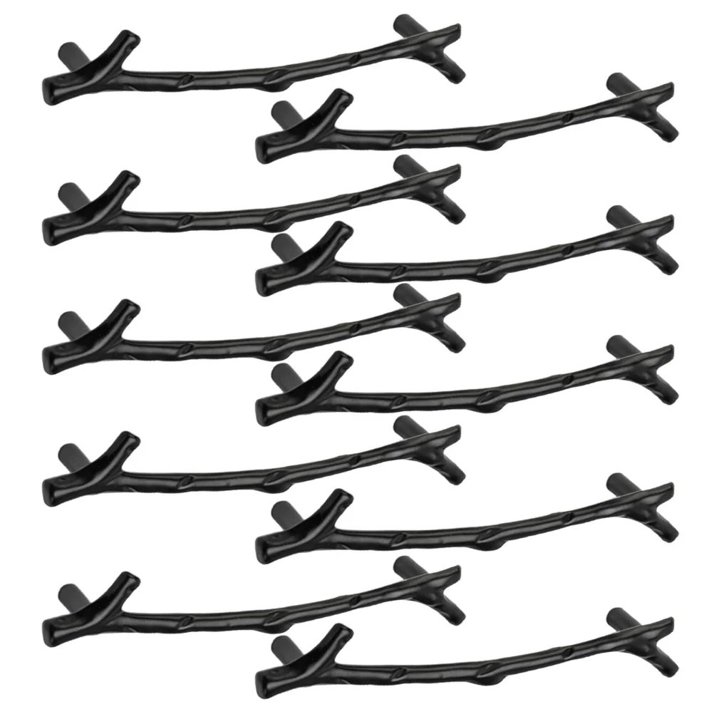 

10Pcs Durable Alloy Door Pulls Branches Shaped Smooth Surface Closet Handles for Kitchen Cabinets Black Cabinet Handle