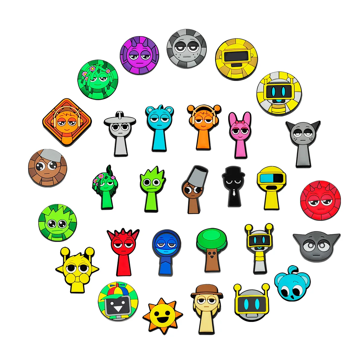 30 Stück Sprunki Plüsch-Spiel-Schuh-Charms, Clog-Sandalen, Armband, Armbänder, Dekoration, Schuhe, Zubehör, Schnalle für Jungen und Mädchen – Detail 7