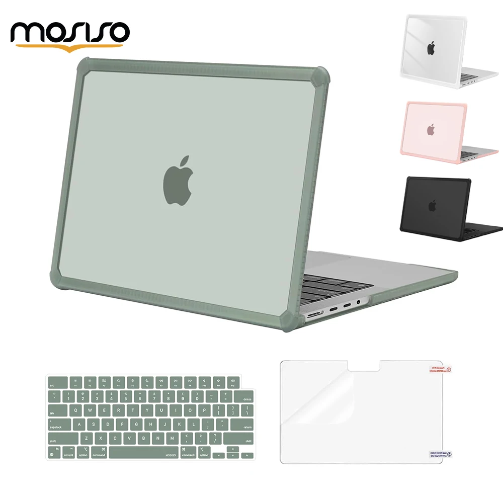 

MOSISO for Mac Pro 14 inch Case M4 M3 M2 A3112 A3185 A3401 A2918 A2992 A2779 A2442 Anti-Cracking Heavy Duty TPU Bumper Hard Case