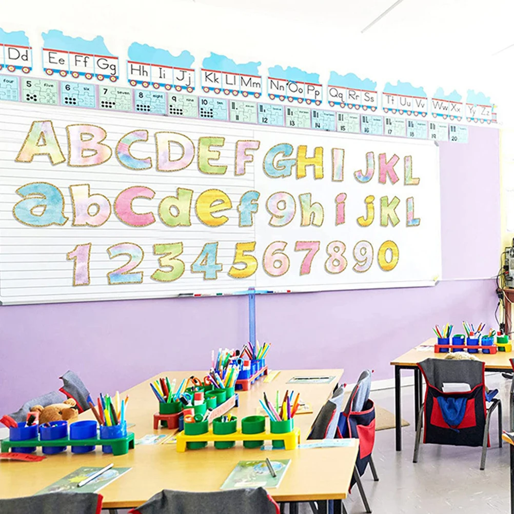 

1 set 1 Set Watercolor Alphabet Paper Letters Bulletin Board Decals Classroom Decor Large Letter Cutouts Diy Party Wall Stickers