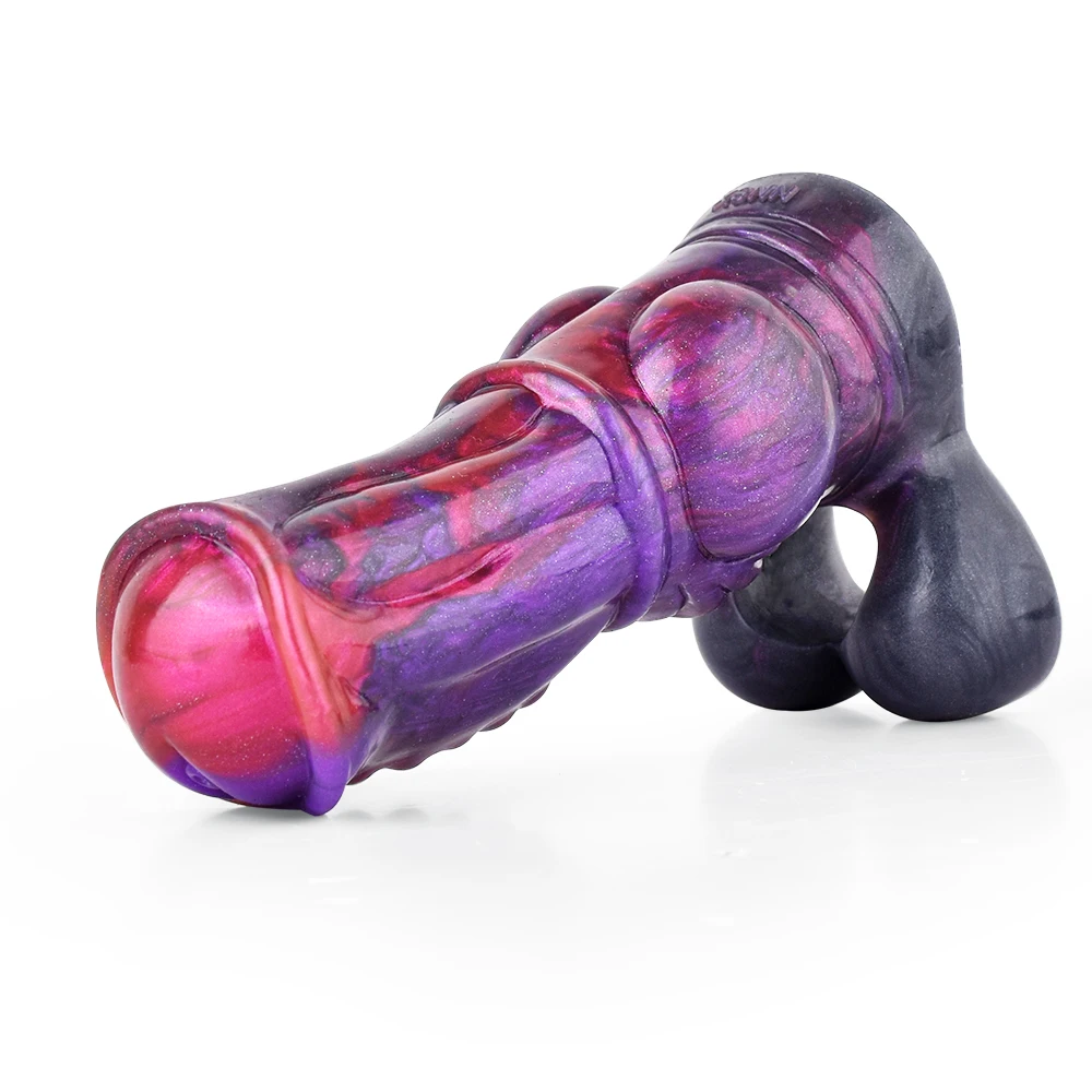 FAAK-funda de pene con nudo de perro para hombres, consolador hueco grande de silicona, funda de dragón de fantasía, alargamiento y extensor de