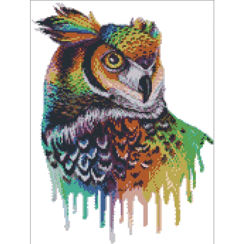 

2025 Новый стиль, холст с принтом совы, 11CT, коллекция вышивки крестиком, рукоделие, рукоделие, шитье, подарок, дизайн