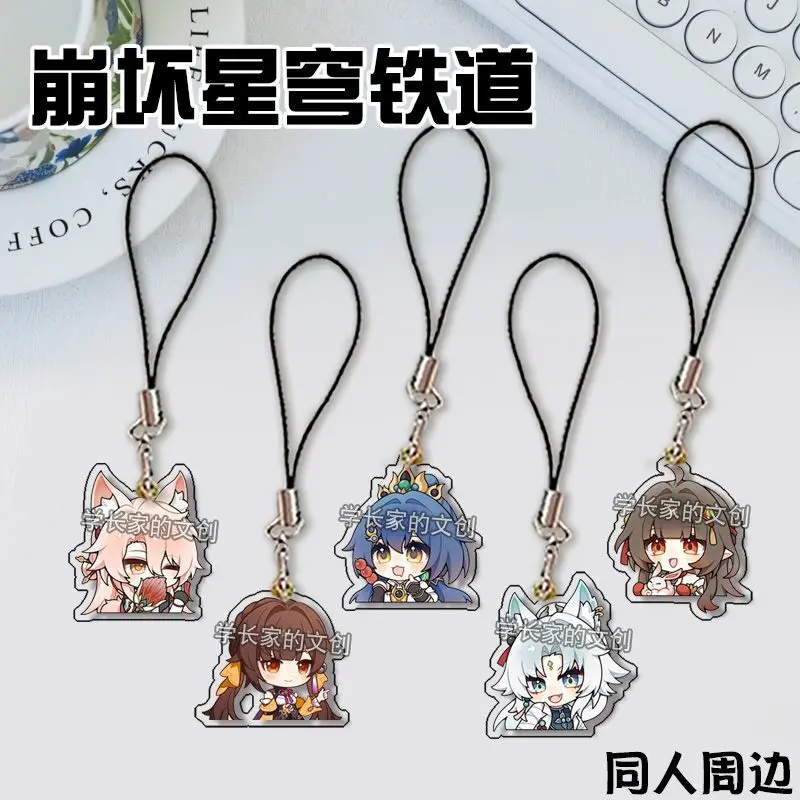 

Honkai: Star Rail Anime Jiaoqiu Feixiao Acrylic Cute Mobile Phone Chain Pendant Cartoon Keychains Lanyard Bag Decoration Gift